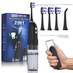 Xy1-1 Uningopi Electric Toothbrush With Water Flosser 2 In 1 Teeth Cleaning Kit Black