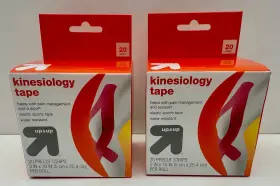 Up & 014007456661 X2 And Kinesiology Tape 20ct Each Pink Precut Strips 2in X 10in