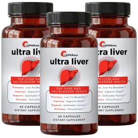 Upwellness 199284604667 Liver Supplement Ultra Support Gallbladder 60 Capsules 3 Pack Powered