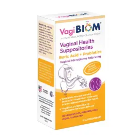 Vagibiom 850010523491 Boric Acid Suppositories With Lactobacillus Microbiome Flora