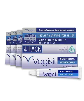 Vagisil 011509303677 Regular Strength Anti-itch Feminine Cream For 1 Ounce Pack Of 4