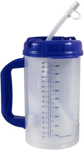 Vakly 726084442849 Hospital Carafe Insulated Double-walled Water Tracking Thermos 32 Oz Ca