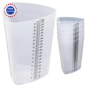 Vk01io Vakly Plastic Graduated Triangular Intake Output Container 5 Pack 32 Oz Beaker