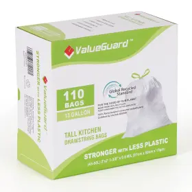 0.6mil-green Valueguard 653998005054 Large Trash Bags 13 Gallon 110 Count Pack Of 1
