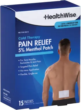 59-94915 Veridian Healthcare Healthwise Cold Therapy Menthol Pain Relief Patch 5% Back And Large