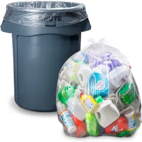 Veska 655043800973 55 Gallon Clear Trash Bags 50 With Ties Count Pack Of 1