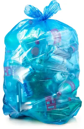 Veska 655043800980 Recycling Trash Bags 55 Gallon 50 Count With Ties 1 Pack Of Blue