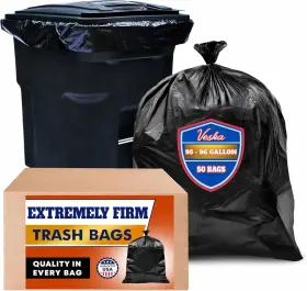 Veska 704831997590 95 Gallon Trash Bags Heavy Duty Huge 50 1 Count Pack Of Black