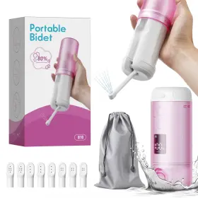 Vetance 729604922432 Portable Bidet - 250ml Tank Peri Bottle For Women With 5 Pressure Modes 8 Re