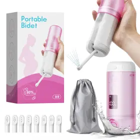Vetance 799646200249 Portable Bidet - 250ml Tank Peri Bottle For Women With 5 Pressure Modes 8 Rep
