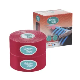 3083-1 Vetkintape Equine And Canine Kinesiology Tape 1.18 Inch X 16.5 Ft. Red 2-pack