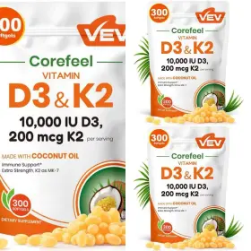 Ugd3k2001 Vev Vitamin D3 K2 10000 Iu 300 Virgin Coconut Oil Softgels 2 In