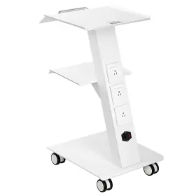 Vevor 197988194057 Lab Trolley Rolling Cart With Built-in Socket 3-layer Metal Mobile T