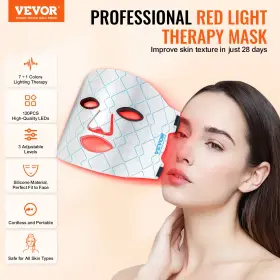 Vevor 197988226765 Red Light Therapy Mask 7-color Led Face With 850nm Nir