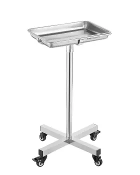 Vevor 197988389996 Mobile Mayo Stand Stainless Steel Tray 25.2 Inch -39.8 With Removable
