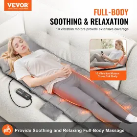 Vevor 197988460947 Full-body Massage Cushion With Heat 10 Vibration Motor Pad Hea