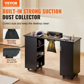Vevor 197988813385 Manicure Table Nail Station With Electric Dust Collector Moveable T