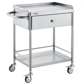 Cart220 Vevor 840349920726 Vevormedical Cart 2-layerstainless Steel Lbs Weight Capacity Lab Utili