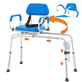 Fbl650328 Vevor Sliding Tub Transfer Bench 330lb Swivel Seat Adjustable Led