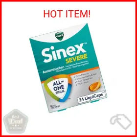 Vicks 323900023277 Sinex Severe Liquicaps All-in-one Sinus Relief Non-drowsy Nasal Deconge