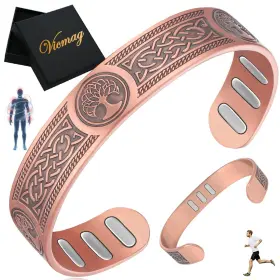 Fussy250607003 Vicmag Copper Bracelet For Men 9x Strength Magnetic 99% Pure Viking Tree