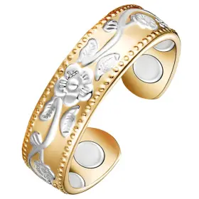 Usl0817005 Vicmag Copper Magnetic Ring For Women Men 100% Solid Pure Silver&gold Plum