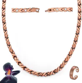Usl230129001 Vicmag Copper Magnetic Necklace For Women Men - Ultra Strength X Fishtail