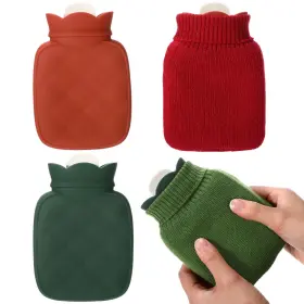 Anb-vihose-3946 Vihose 2 Pcs Small Hot Water 15.75 X 10.41 Cm Brick Red And Dark Green