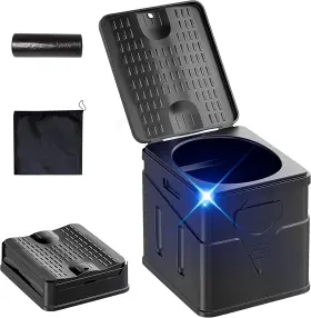 Viouprs 716695396556 Portable Toilet Camping 12.4 Inch X 11.8 4.3 31 Cm 26 30 Black