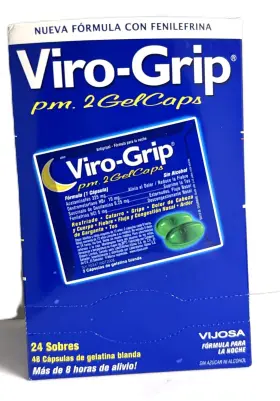 Viro-grips 415100205386 Grip Pm Noche Gelcaps 48 Vijosa Virogrip Night Capsules Free Shipping