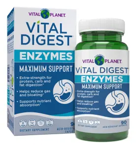 19211 Vital Planet Digestive Health Support - Enzyme Supplement 90 Capsules