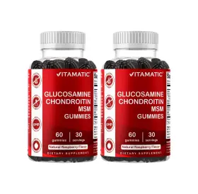 Vitamatic 810078472490 Glucosamine Chondroitin Gummies Msm Vitamin E Joint Support 120 Count