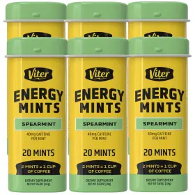 Fgjagoji1215 Viter Energy Caffeine Mints 40mg Sugar Free B Vitamins Vegan 20pcs Pack Of 6