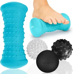J6-emc1-p2id Vive Massage Ball Set 4 Piece - Foot White Blue Black Grey