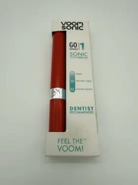 Voom Sonic 819573020694 Toothbrush Travel Go Series 2min Timer New Rose Red Boxed
