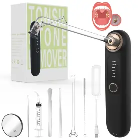 Tc200-bk-a8-001 Voraiya Tonsil Stone Removal Vacuum Kit With 5 Mode Suction 10 Tc200-black