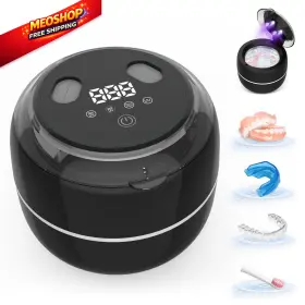 Us201-bk-a8-001 Voraiya Ultrasonic Retainer Cleaner 45khz Denture Pod Black