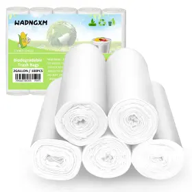 S202 Wadngxm 799445186355 Biodegradable Bathroom Trash Bags 2 Gallon 1 Count Pack Of 100 White