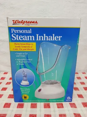 Walgreens 049022429338 Personal Electric Steam Inhaler Humidifier With Nose Attachment New