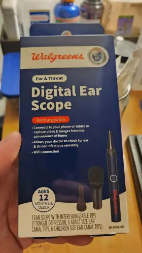 Walgreens 311917006611 Wifi-enabled Digital Ear And Throat Scope Rechargeable Changeable Tips