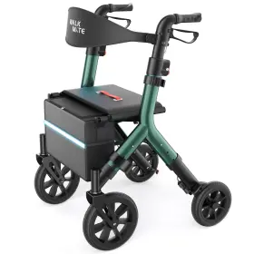 Wm02061-gn Walk Mate Walker Height Adjustable Lightweight Folding 300lb Green Rollator