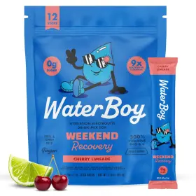 Waterboy 810181590104 Electrolyte Powder Packets 3200mg Ginger L Theanine Vitamins Cherry Limeade