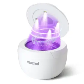 Wazhel 743352675907 Ultrasonic Retainer Cleaner Machine 45khz Dental Cleaning Pod White