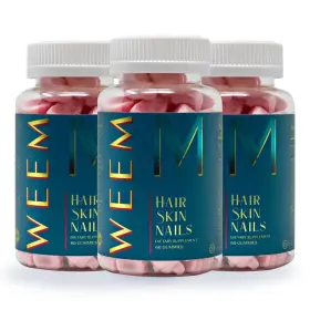 Wm-hsn-g1 Weem Hair Skin Nails Gummies Biotin Vitamins Vegan Extra Strength Pack Supports