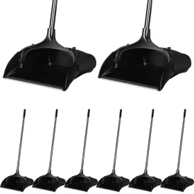 Weewooday-commercial-0078 Weewooday Dustpan 8 Pieces Commercial Upright Heavy Duty Long Handle Black Lobby Weewooday-commercial-0078 Weewooday Dustpan 8 Pieces Commercial Upright Heavy Duty Long Handle Black Lobby