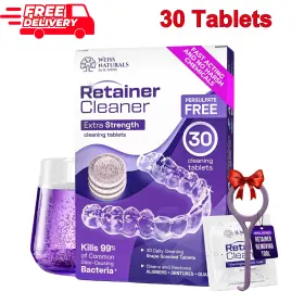 77-112 Weiss Naturals Retainer Cleaner Tablets Invisalign 30 Count 1pack Grape Scented