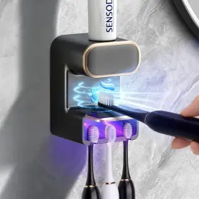 Thyj12 Wekity Automatic Toothpaste Dispenser Wall Mounted Electric Black