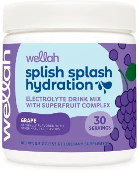 Wlh-12284 Wellah Electrolyte Drink Mix Grape Flavor 30 Servings Splish Splash Hydration