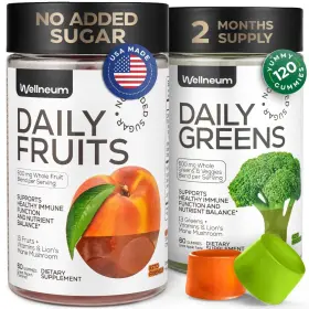 Wln-fv60 Wellneum Boost Energy Immunity - Super Greens Fruits Gummies 120ct 2 Pack