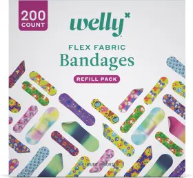 Wly1119 Welly Flexible Fabric Bandage Refill Pack Assorted 200 Count